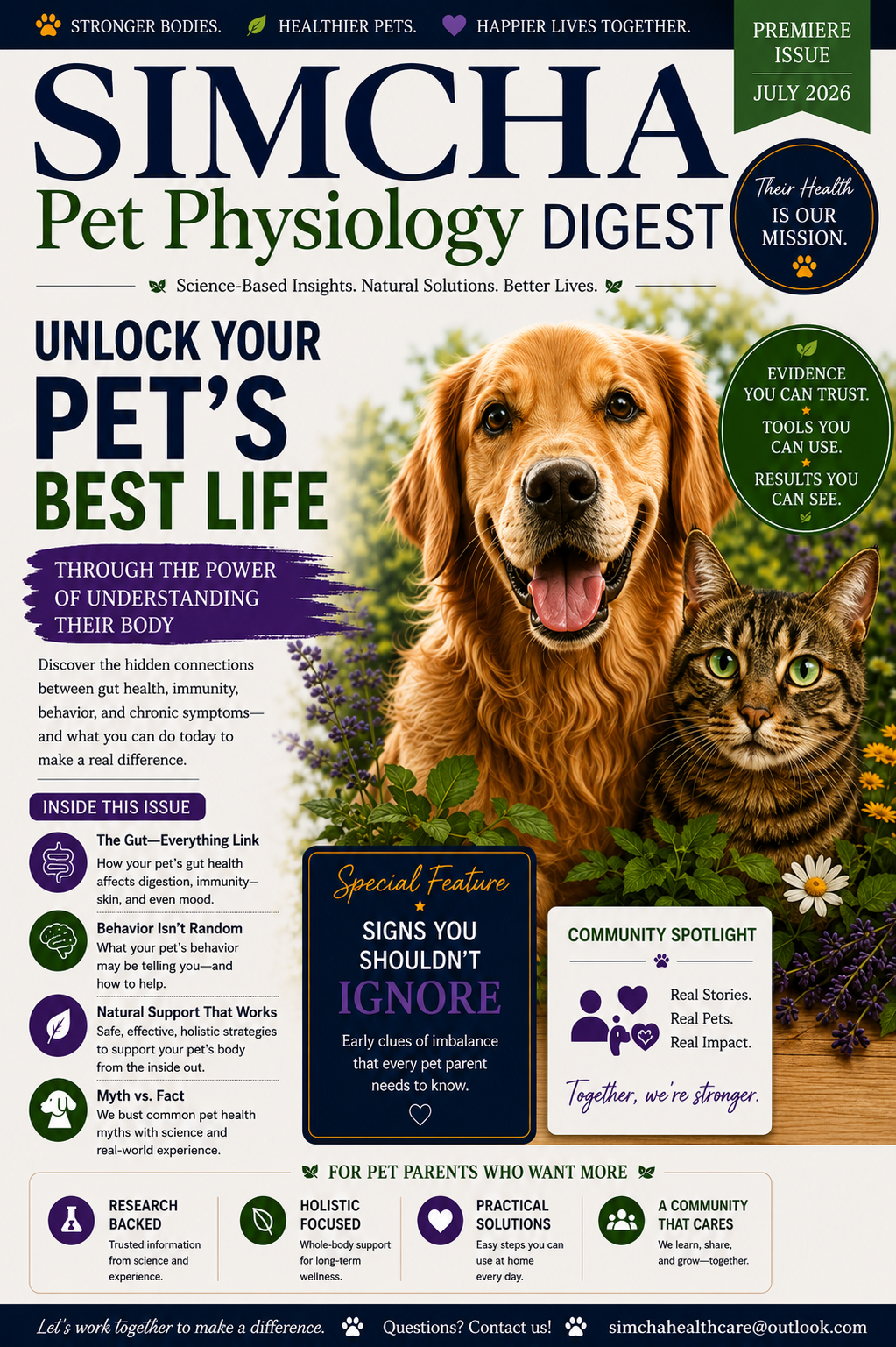 Simcha Pet Physiology Digest - July Issue