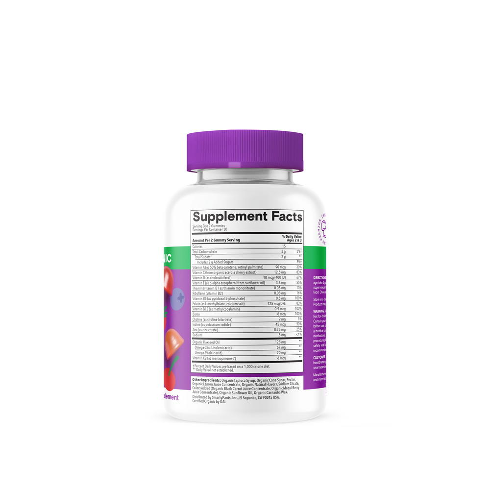 SmartyPants Organics Toddler Multi & Omegas - Gummies - 60ct