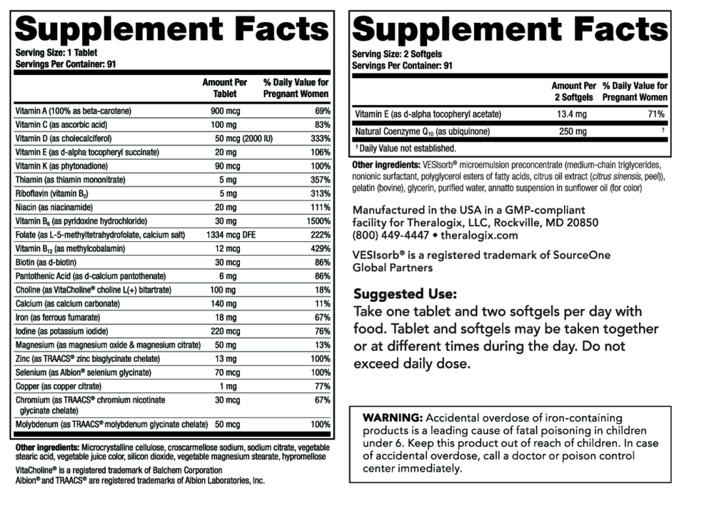 TheraNatal OvaVite® Preconception Vitamins - 91 day supply - 13 Week Supply